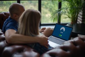 Couple using VPN software
