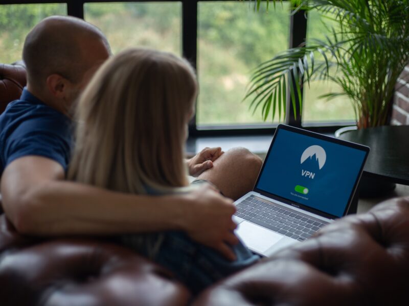 Couple using VPN software